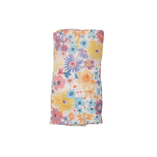 Bright Painty Floral Swaddle