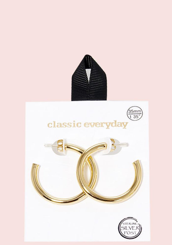 35mm Gold Tube Earrings
