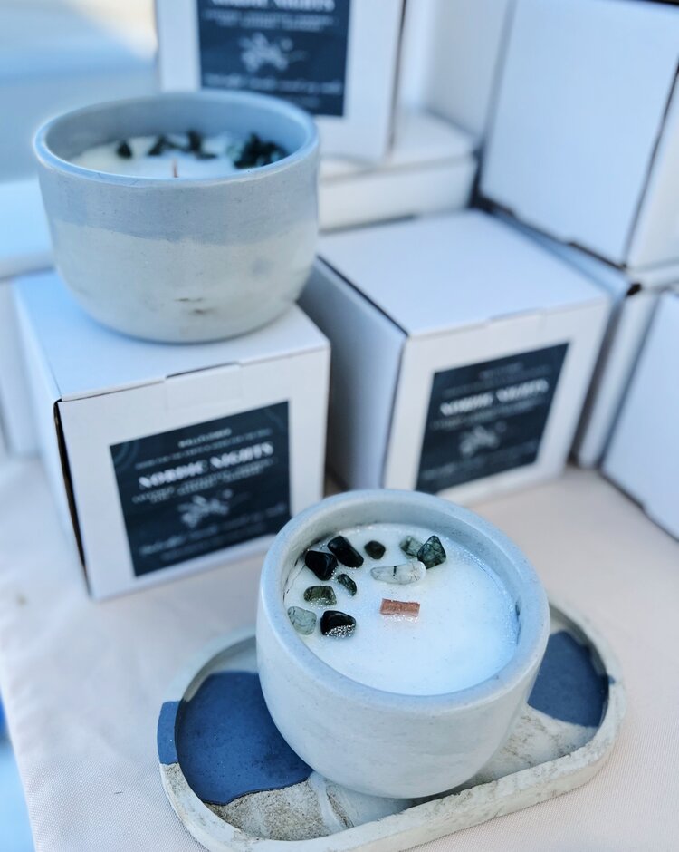 Nordic Nights Hand Crafted Concrete Candle