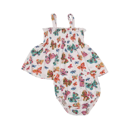 Geo Butterfly Smocked Top & Bloomer