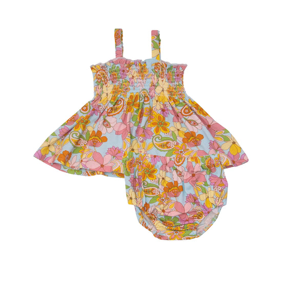 Paisley Floral Smocked Top & Bloomer