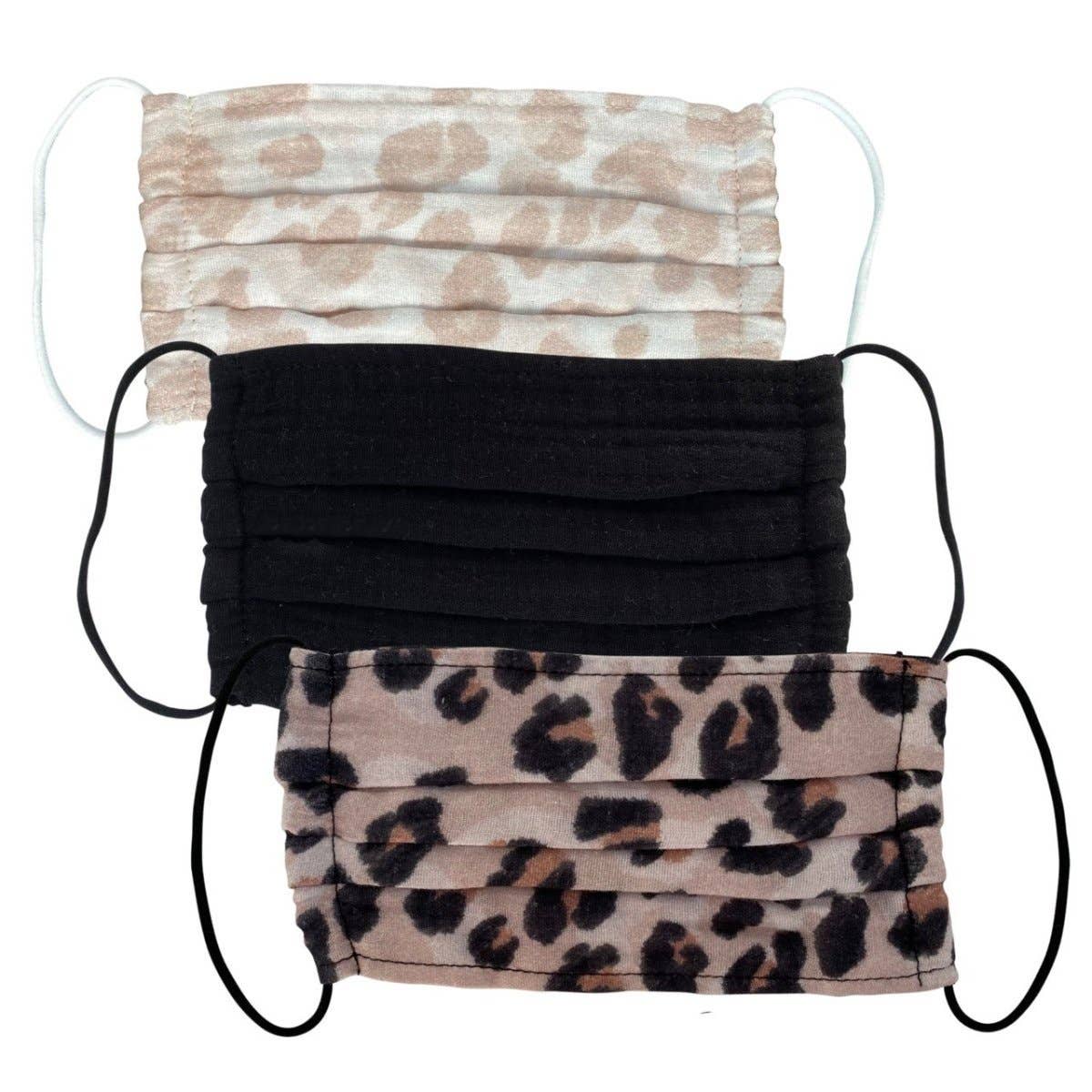 Load image into Gallery viewer, Cotton Mask 3pc Set - Leopard
