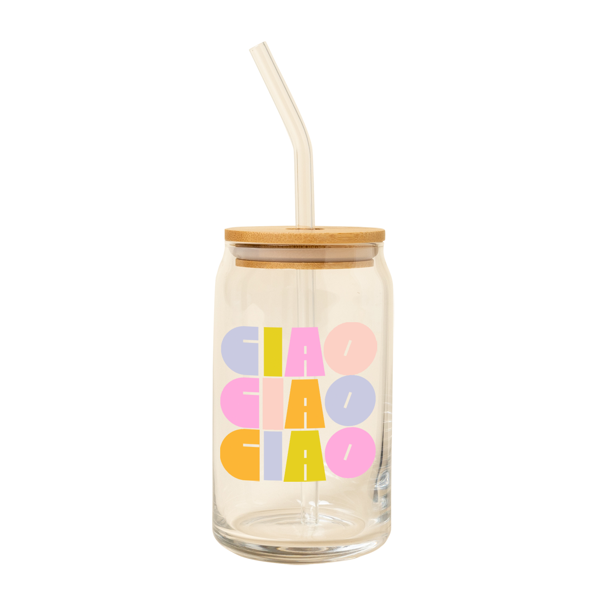 Ciao Glass w/ Lid + Straw