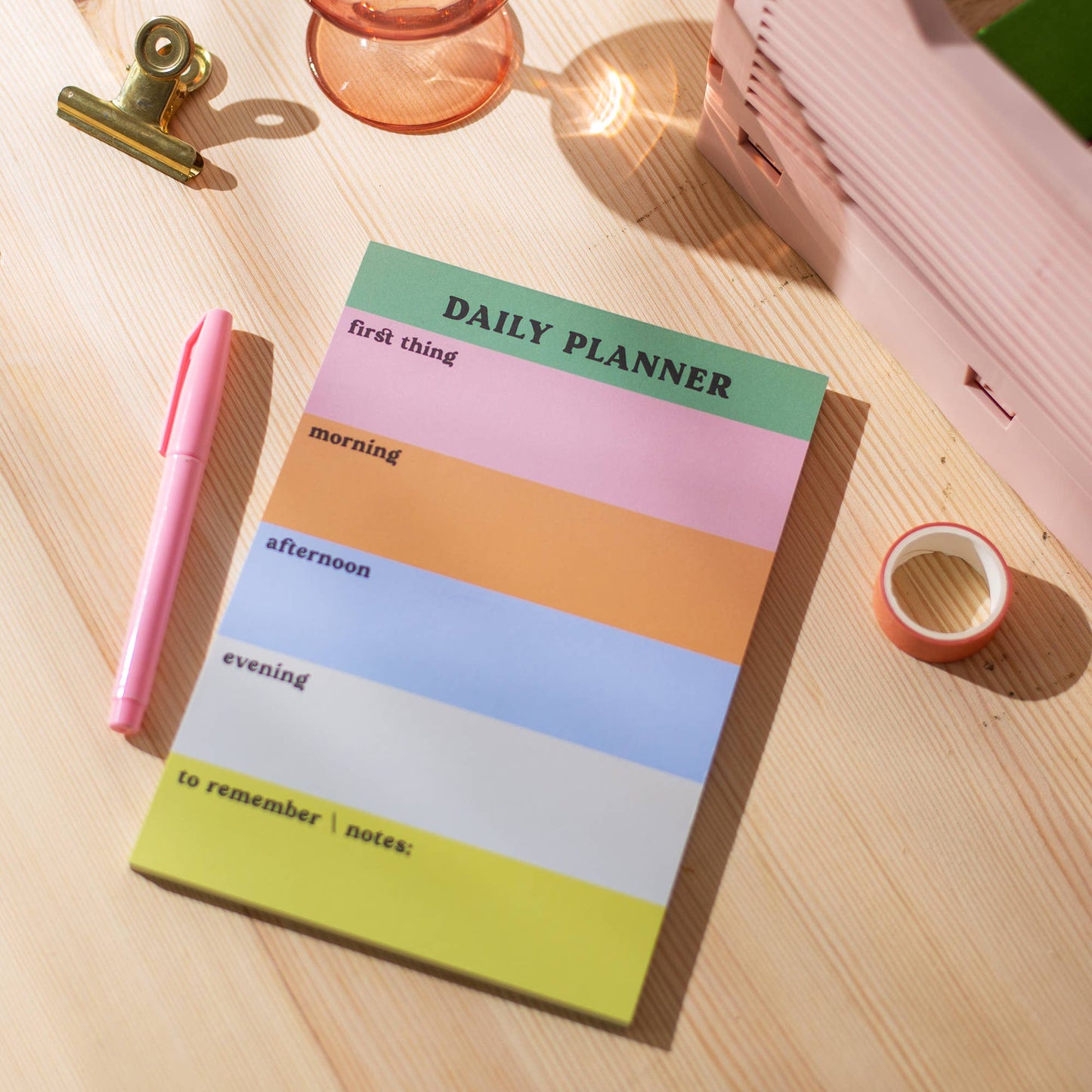 Daily Planner Pad  | Rainbow Colour Block Notepad
