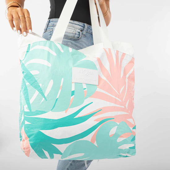 Load image into Gallery viewer, Aloha Collection Tropics Day Tripper Tote POG (Pool, Ocean, Guava)
