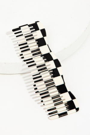 Acetate Check Wave Rectangle Comb
