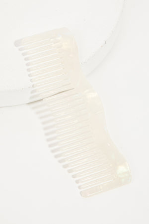 Acetate Pearl Wave Rectangle Comb