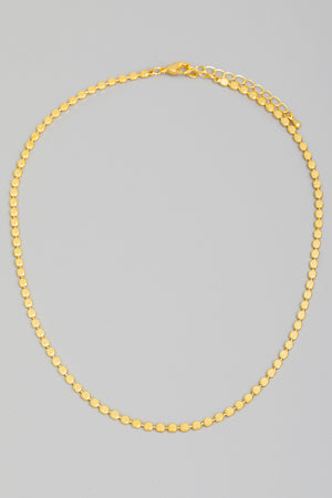 Gold Disk Chain Necklace