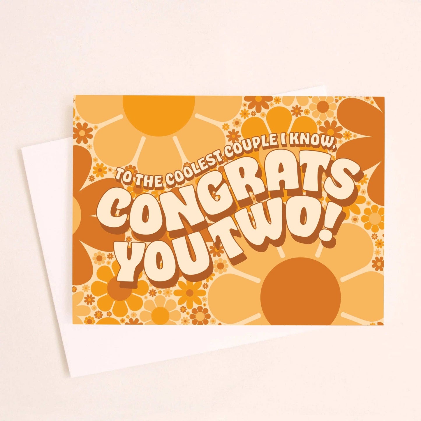 Load image into Gallery viewer, Congrats You Two! Retro Floral Card
