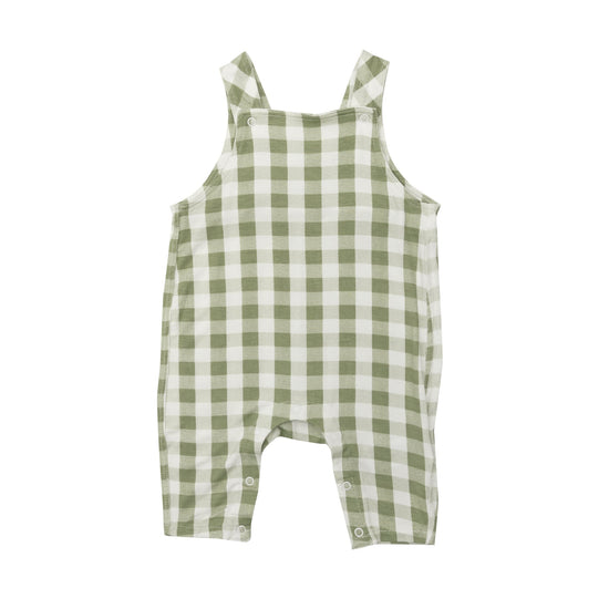 Gingham Sage Bamboo Overalls