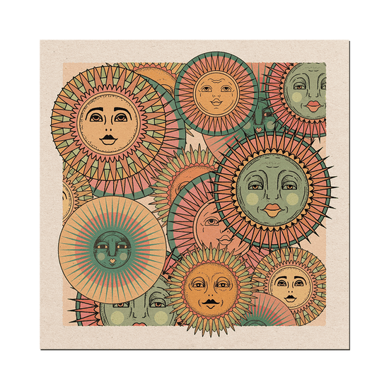 Sun Faces Print