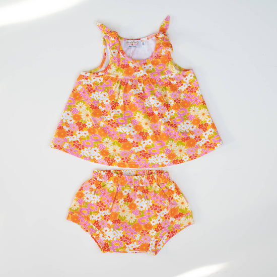 Summer Vintage Floral Two Piece Set