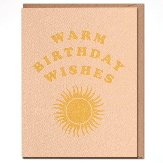Warm Birthday Wishes - Pink Sun Birthday Card
