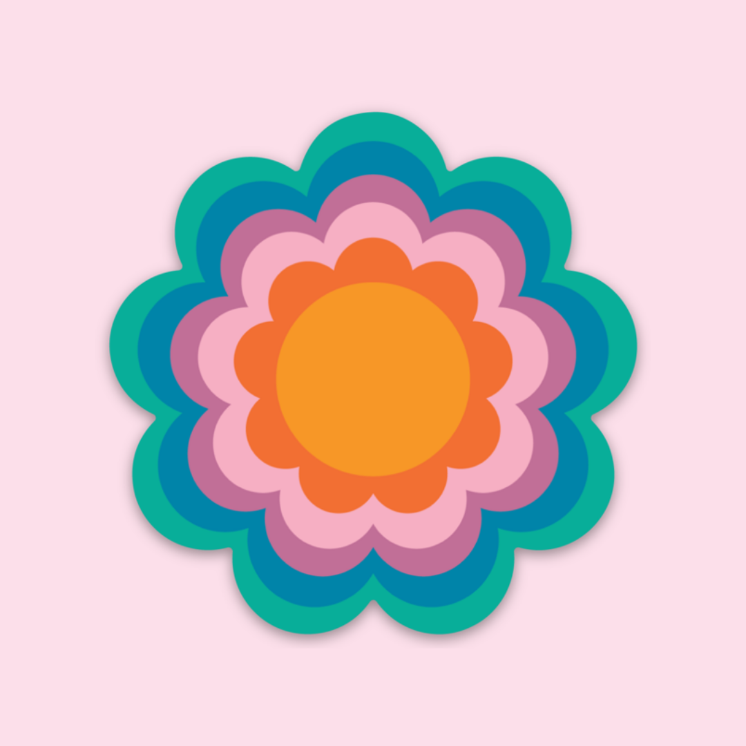 Retro Floral Sticker