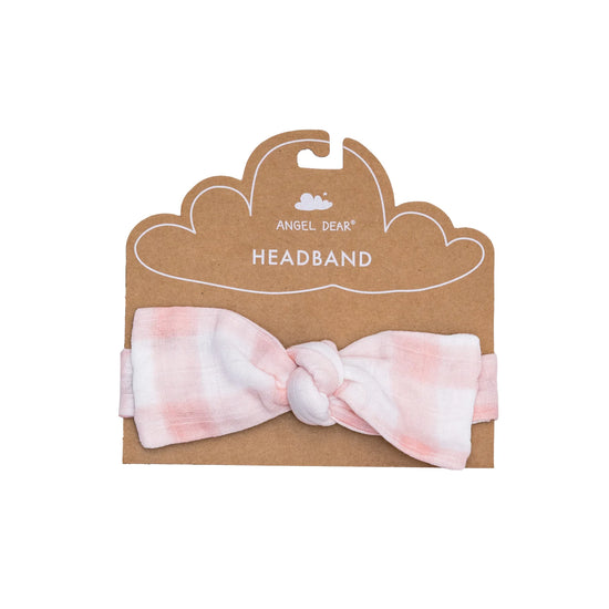 Load image into Gallery viewer, Headband Painted Gingham Pink
