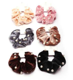 Velvet Pearl Scrunchie