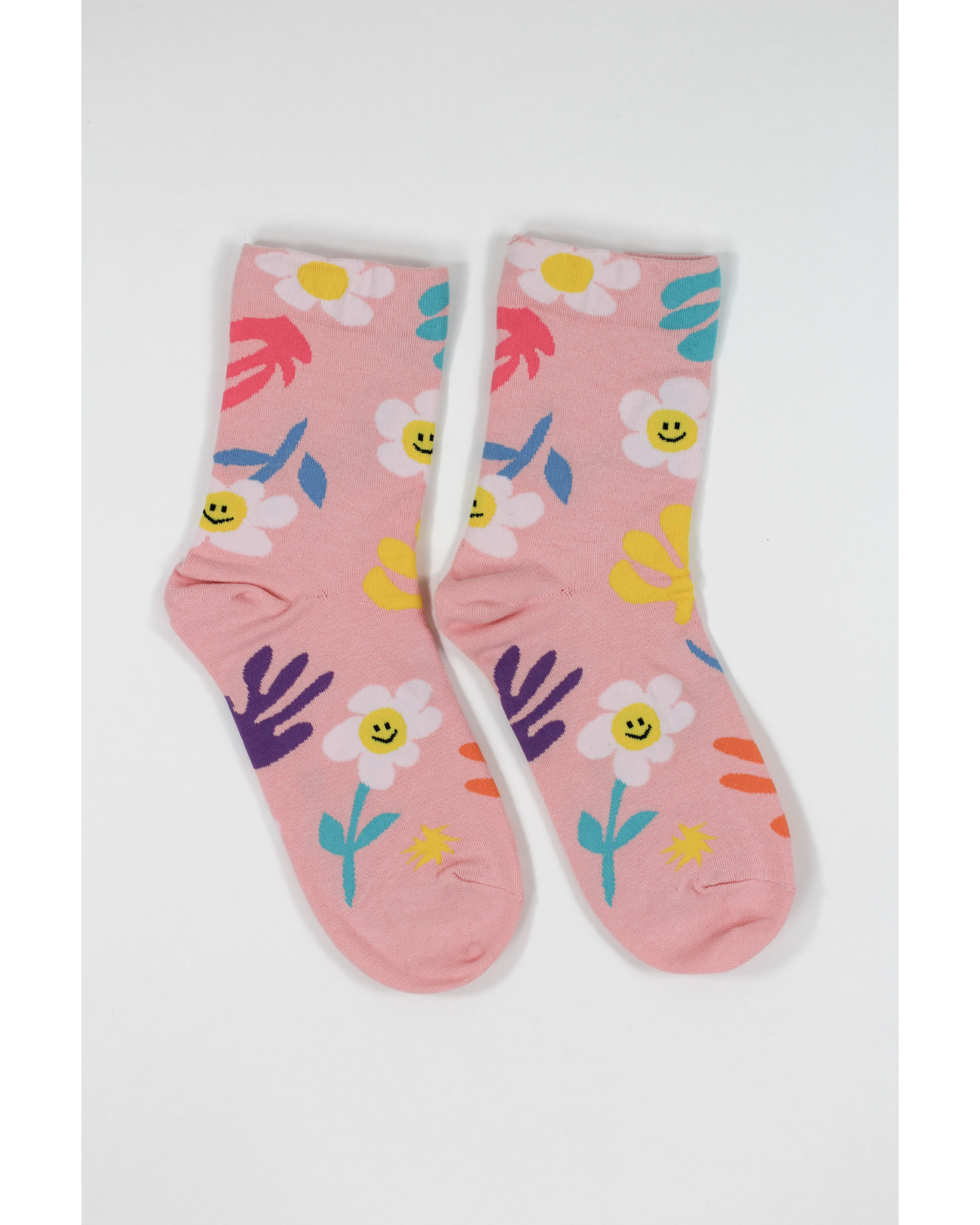 Daisy Smile Socks Pink