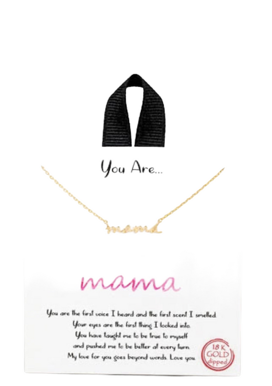 Mama Script Necklace