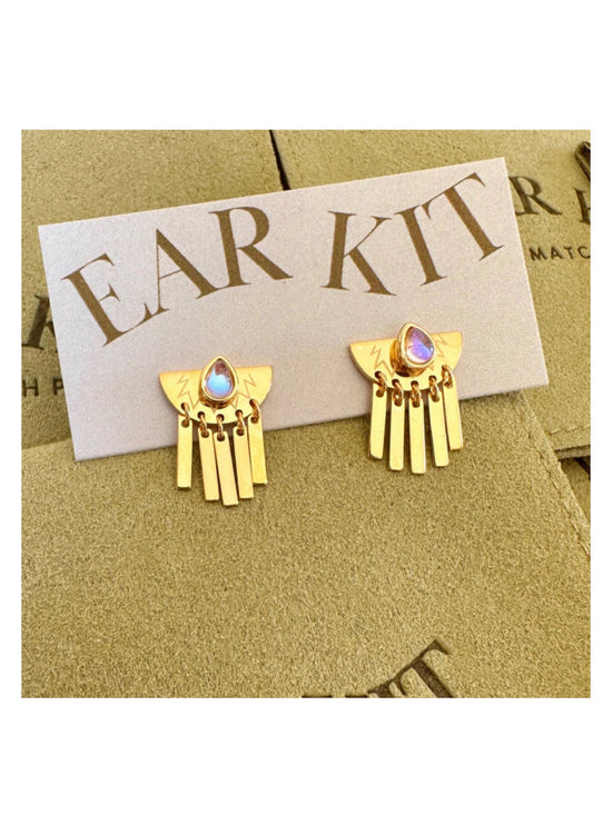 Opal Teardrop Stud & Cora Plate