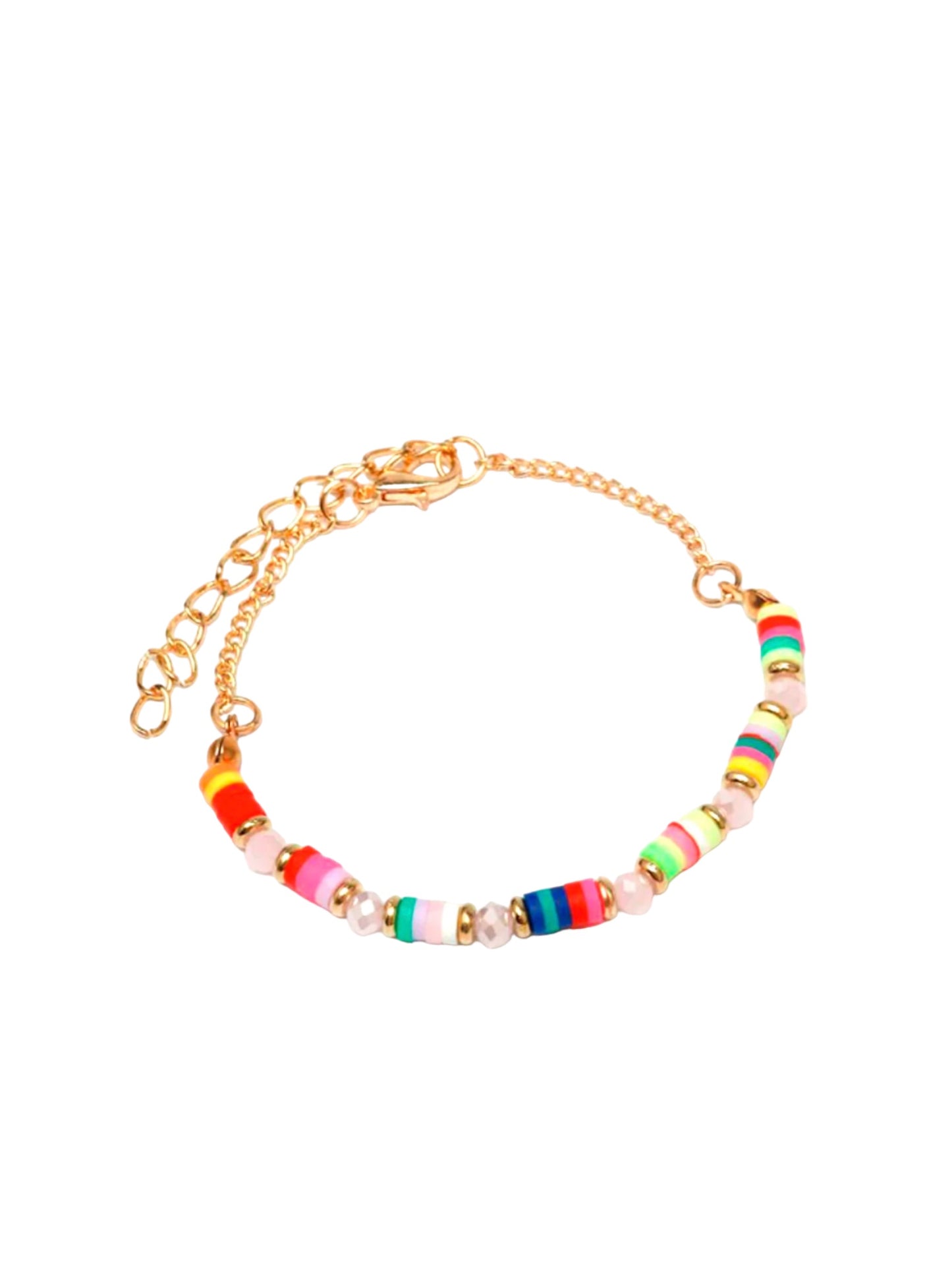Multi Beads with Gold Clasp Bracelet
